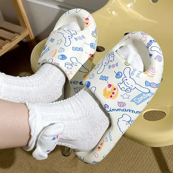 חמוד Sanrio סנדלים Kuromi אביזרים Kawaii היופי קריקטורה אנימה קיץ מקורה הביתה עבה תחתונה נעלי צעצועים עבור בנות מתנות