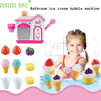 ילדים גלידה מכונת הבועות שירותים צעצוע תינוק אמבט קצף אמבט היוצר שיפור ידיים על היכולת המתנה הטובה ביותר E25