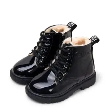 ילדים נעלי מגפי גומי לילדים מעור Botas בנים בנות קטיפתי עמיד למים מגפי שלג פעוט נעלי מגפיים