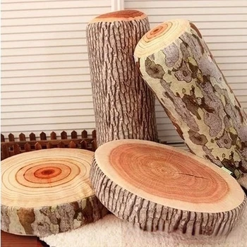 יצירתי קטיפה כרית סימולציה עץ קרש חיתוך השנתי כרית טבעת חידוש בבית עץ כרית כרית