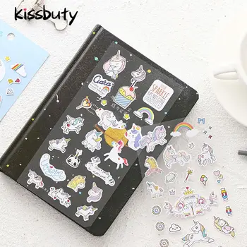 יצירתיות חמוד קרן שוחט-Washi Sticker Pack יומן DIY קישוט Kawaii המדבקה מדביקים נייר מכתבים היומן מדבקות
