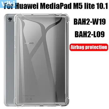 לוח התיק על Huawei MediaPad M5 לייט 10.1 סיליקון מעטפת רכה TPU כריות אויר מכסה שקוף להגנה על השק BAH2-W19/L09