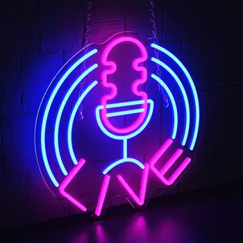 לחיות אותיות ניאון מותאם אישית שלט LED עיצוב קיר מנורת ניאון תאורת אור על קיר אמנות סימן סרטים שחקנים משפיעים