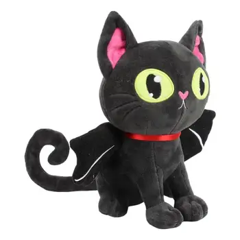 ליל כל הקדושים חתול בובות ממולאות 11.02 אינץ ' חיות מפוחלצות צעצועים קטיפה שחור המחבט צעצוע קטיפה חתול עם כנף עטלף החתול קטיפה כרית ילדים יום הולדת