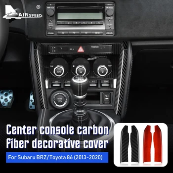 מהירות סיבי פחמן עבור סובארו BRZ טויוטה 86 2013-2020 אביזרים לקצץ פנים המכונית שליטה מרכזית דקורטיבי רצועות מדבקה