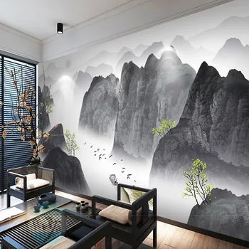 מותאם אישית 3D חדשים מודרניים דיו סינית נוף זן ציפורים הטלוויזיה הסינית ספה רקע ציור הקיר טפט עבור חדר השינה המסמכים דה Parede