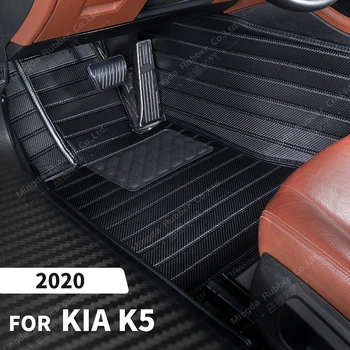 מותאם אישית סיבי פחמן סגנון מחצלות עבור Kia K5 2020 מטר שטיח כיסוי רכב הפנים אביזרים