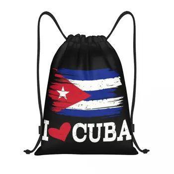 מותאם אישית קובה בקובה הוואנה דגל שרוך תיקים התרמיל נשים גברים קל אני אוהב את קובה כושר ספורט Sackpack שקים ליוגה