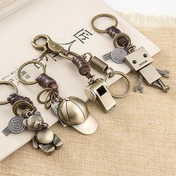 מחזיק מפתחות עם תליון יצירתי המכונית הטבעת הגברת קוריאני נחמד ילקוט תלוי קישוט כמה מפתחות.