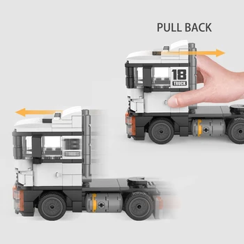 מטען רכב תחבורה מודל לסגת הרכב נגרר משאית אבני הבניין סט קלאסי מיני לבנים תואם העיר ילדים צעצועים
