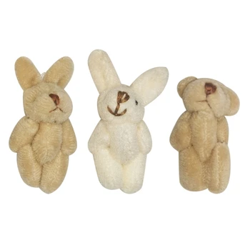 מיני ארנב/דוב צעצוע קטיפה קטן רך ממולא מתנה לילדים בנות בנים.