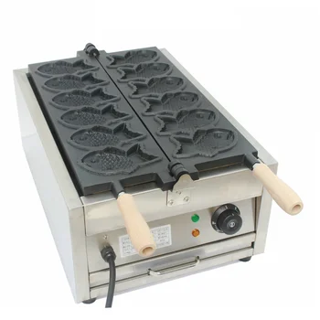 מסחרי ellectric 6pcs צורת דגים וואפלים Taiyaki מכונת וופל גלידה להכנת דגים מודל שאינם מקל קינוח המכונה
