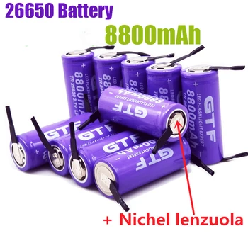 מקורי 3.7 V 26650 8800mah המודעה אלטה 26650-80A Li-Ion Batteria Ricaricabile לכל Torcia Elettrica דל led + פאי דה טה nichel