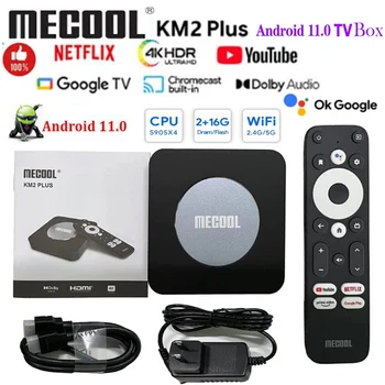 [מקורי] Mecool KM2 פלוס אנדרואיד תיבת הטלוויזיה S905X4 4K גוגל, נטפליקס מוסמך USB3.0 פריים וידאו רב Streamer HDR10 BT5 100M LAN