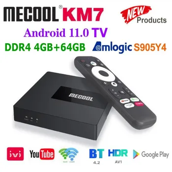[מקורי] Mecool KM7 אנדרואיד 11 הטלוויזיה Box 4K טרקטורונים מוסמך של גוגל 4GB 64GB Amlogic S905Y4 DDR4 5G WiFi Youtube, נטפליקס Media Player
