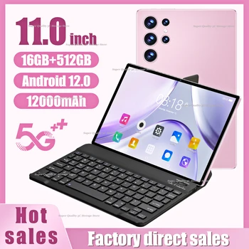 מקורי S23 אולטרה לוח 11inch הגלובלי אנדרואיד גרסה 5 גרם 12000mAh Wifi Tablets16G 512GB Tablet PC לעבודה Google Play