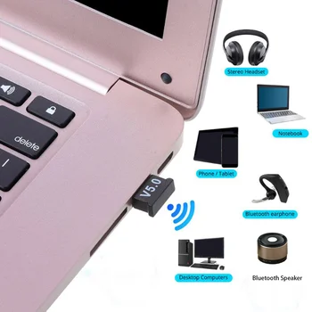 מתאם Bluetooth למחשב Usb Bluetooth 5.0 Bluetooth Dongle 5.0 מקלט עבור רמקול מקלדת ועכבר המוזיקה משדר אודיו
