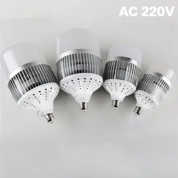 מתח גבוה LED מנורת E27 E40 נורת LED AC220V 50W 80W 100W 150W חכם IC Lampada זרקור LED מנורות שולחן אור