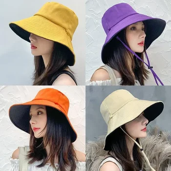 מתקפל דלי כובע קיץ שמש לנשים בנות מגן דייג כובע אנטי UV רחב שוליים, קרם הגנה, כובעים כובעים