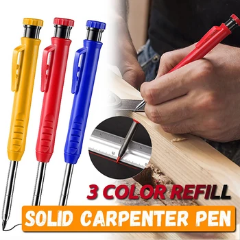 נגר עיפרון מובנה מחדד אדריכל נגרות עיפרון מכני 3 צבעים מילוי בנייה סימון כלי Scriber