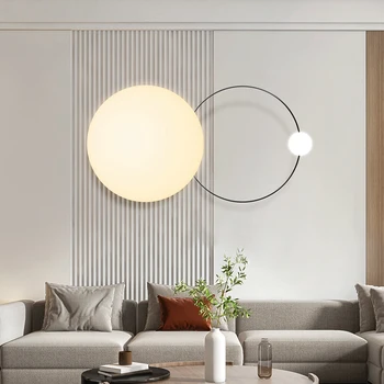 נורדי LED בסלון מנורת קיר פשוט השינה אמנות קישוט מינימלי מעצב ספה רקע מנורת קיר אווירה המנורה