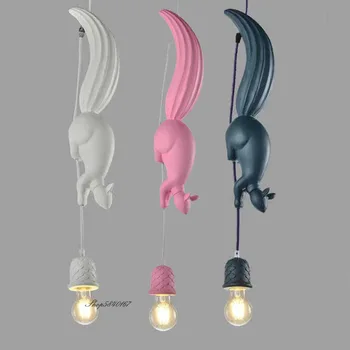 נורדי מעצב חיה אורות תליון שרף סנאי אורות מנורה עבור חדר אוכל חדר מגורים חדר שינה עיצוב הבית תליית מנורה E27