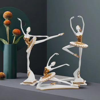 נורדי שרף רקדנית בלט דמות פסל בית-סלון שולחן העבודה פסלונים לקישוט ארון הספרים בחנות פיסול אמנות