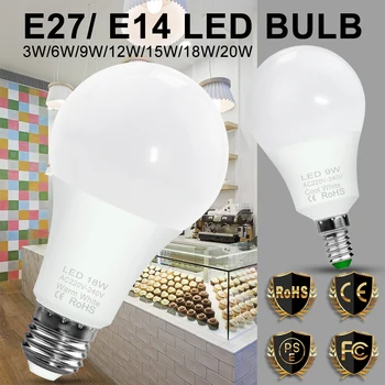 נורת LED אורות 220v מקום Bulb E14 LED מנורת אור פנימיות 3w 6w 9w 12w 15w 18w 20w LED E27 נר פרוסט נותן לך את האש מנורת זרקור עיצוב הבית
