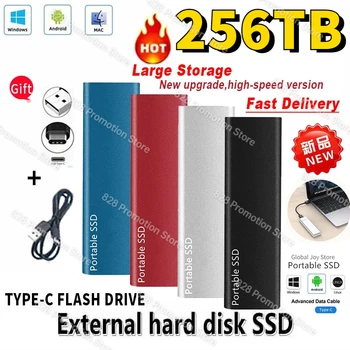 נייד SSD 500GB 1TB 2TB 8 טרה-בתים כונן קשיח 256TB חיצוניים, כונני מצב מוצק USB 3.1 Type-C דיסקים קשיחים למחשבים ניידים מחשב Ps5