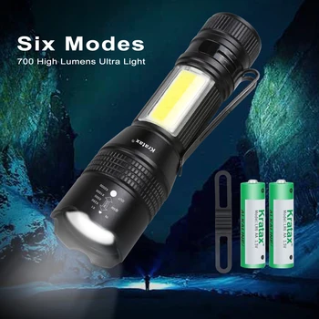 נייד חדש פנס LED 6 מצב הגנה עצמית סוללה מובנית קמפינג לפיד פנס חירום לילה אור