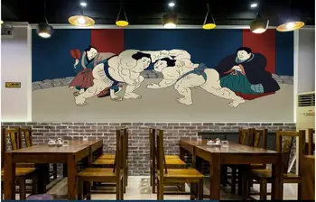 נייר קיר 3 d עיצוב הבית מותאם אישית ציור קיר בסגנון יפני לוחם סומו ukiyoe מסעדה תמונה טפט בסלון