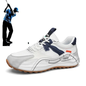 נעלי גולף רשת לנשימה נעלי גולף חיצוני אנטי להחליק נעלי ספורט של גברים נוחים כושר נעלי גודל 39-44