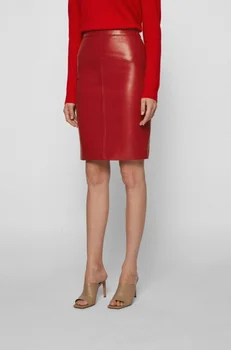 נשים חצאית עור אדומה ללבוש למסיבה חצאית חצאית מועדון ללבוש חצאית חצאית מיני