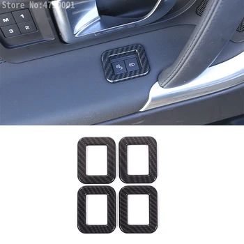 סיבי פחמן סגנון דלת המכונית הילד מנעול אבטחה לקצץ לכסות לקצץ 4pcs עבור לנד רובר דיסקברי ספורט 2015-2017