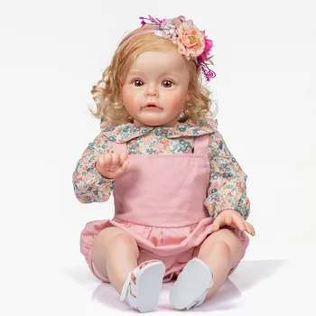 סיטונאי מחדש סיים צבוע סיליקון בובה מציאותית נסיכת בובה צעצועים עבור ילדה היום לילדים מתנות יום הולדת