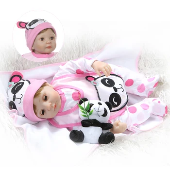 סיליקון בובות ונולד מחדש ממצמצים סגור ופתוח העברת העיניים מיני בובה רכה הגוף 55cm מציאותי תינוקות, צעצועים לילדים מתנה