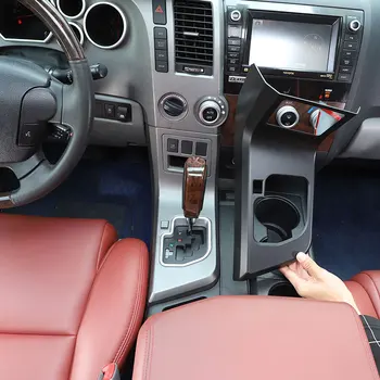 עבור טויוטה טונדרה 2007-2013 ABS שחור מט/סיבי פחמן המכונית מרכז שליטה ציוד הבקרה מסגרת הכיסוי לקצץ מדבקה אביזרי רכב