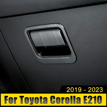 עבור טויוטה קורולה E210 2019-2021 2022 2023 פלדת אל המכונית טייס המשנה אחסון תא הכפפות להתמודד עם מעקה מסגרת הכיסוי לקצץ מדבקות