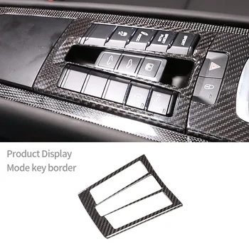 על פורשה 911 718 2012-2019 אמיתי סיבי פחמן המכונית שליטה מרכזית מצב מתג לחצן הבקרה לקצץ מסגרת המכונית Interio אביזרים