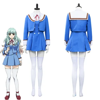 עלייה גבוהה הפלישה Cosplay Tenkuu Shinpan Shinzaki Kuon שמלה כחולה החליפה ליל כל הקדושים תחפושות לנשים ילדה