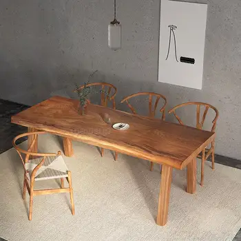עץ שולחן האוכל בבית גן בסגנון קלאסי באיכות דירה קטנה מודרני צהובה פשוטה הצפוני Comedor הרהיטים במלון FGM