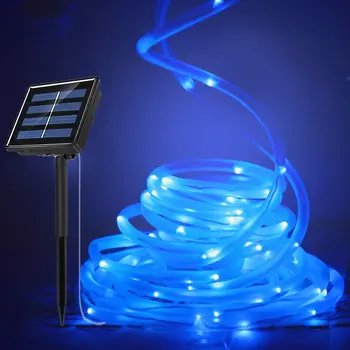 פופ 7.5/12M חיצונית סולארית מנורת Led חבל צינור מחרוזת אורות פיות חג המולד מסיבת סולארית לגינה עמיד למים צבעוני אור