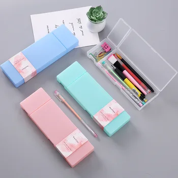 פופולרי יצירתי פשוט ממתק צבעוני חמוד פלסטיק הקלמר התלמידים לכתוב מכתבים אחסון כלים Kawaii ציוד לבית הספר