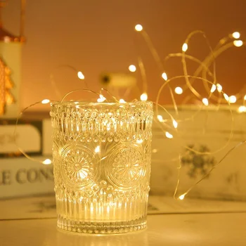פיית אור לחג המולד החתונה גרלנד USB/סוללות LED מחרוזת אור 5M 10M חוטי נחושת האורות מסיבת חג אור קישוט