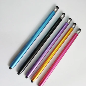 צבעוני מתכת מסך מגע עט חרט כפול טיפים עבור iPhone, לוח iPad ציור אוניברסלי טבליות טלפון חכם קיבולי עטים
