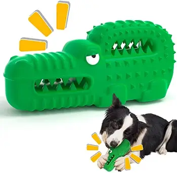 צעצועים לכלב, בלתי ניתנת להריסה המצפצף הכלב ללעוס צעצועים אגרסיבי לועסי, קשוח, עמיד תנין גומי בקיעת שיניים ללעוס צעצועים לכלב
