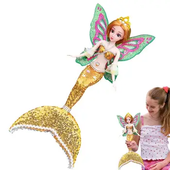 צעצועים עבור בנות נסיכה בובת צעצוע DIY ילדה בובה להתחפש צעצועים Posable עם נצנצים Fishtail חצאית מתנות יום הולדת עבור בנות מעל 3