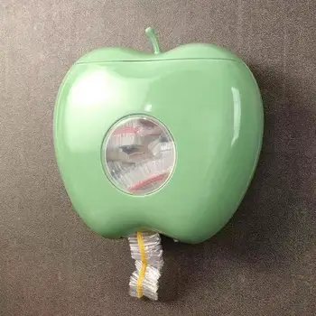 קיר רכוב טרי מחזיק תיק תיבת אחסון שקופה אגרוף-בחינם Dustproof צורת תפוח חד פעמיות בניילון, אמבט כובע מיכל