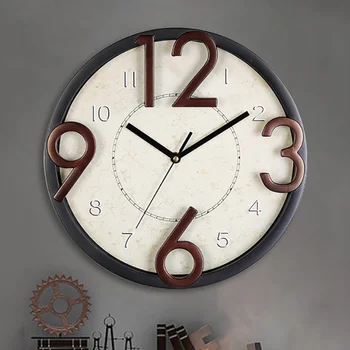 קישוט קיר שעון הביתה מתנה גדולה דיגיטלי קוורץ שעון קיר הסלון ידיים עגול מודרני לבן השינה רלו ונקייה ארט דקו