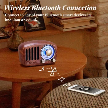 קלאסי רטרו מקלט נייד Bluetooth רמקול אלחוטי Soundbar סאב MP3 רמקול סטריאו TF רדיו FM AUX USB